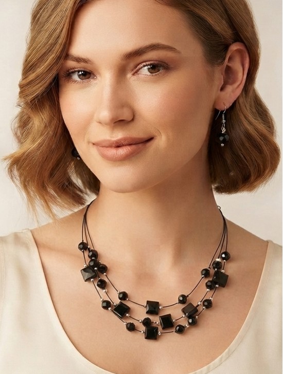 Fashion Mixed Beads Necklace and Earrings Set Fashion Mixed Beads Necklace and Earrings Set